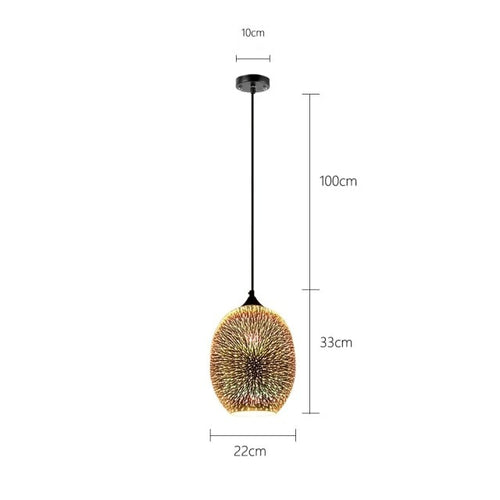 Suspension moderne en verre multicolore 3D Kaili - vue 6 sur 17