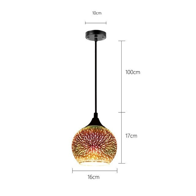 Suspension moderne en verre multicolore 3D Kaili - vue 9 sur 17