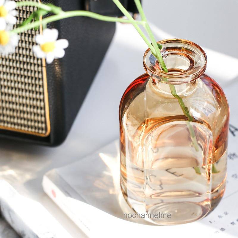 Vase en verre cristal coloré style parfumerie - vue 6 sur 19