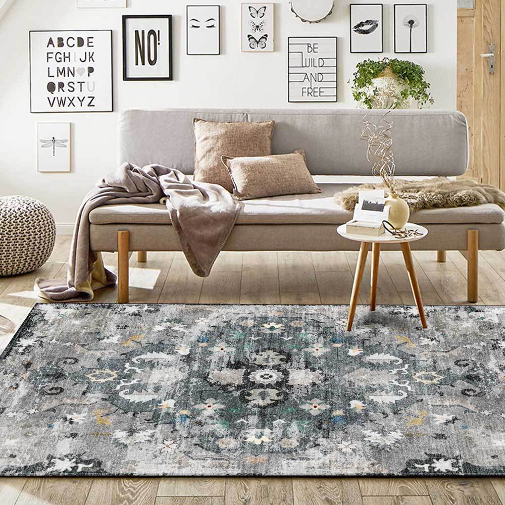 Tapis persan au style vintage gris Persy F - vue 3 sur 2