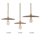 Suspension vintage rond en bois et fer Balyn