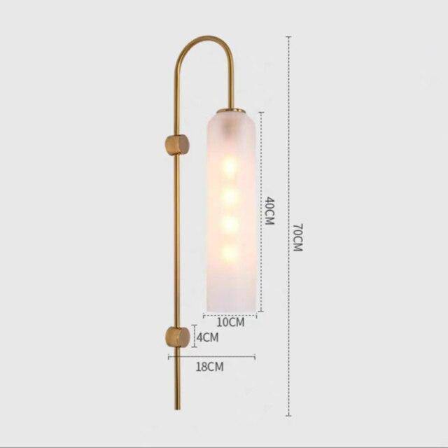 Applique murale design à LED avec abat-jour allongé en verre coloré et métal - vue 5 sur 9