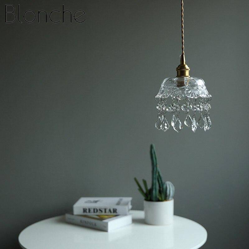 Lustre design LED en verre cristal style rétro - vue 3 sur 5