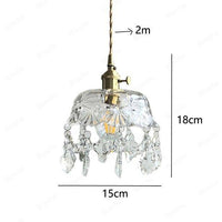 Lustre design LED en verre cristal style rétro