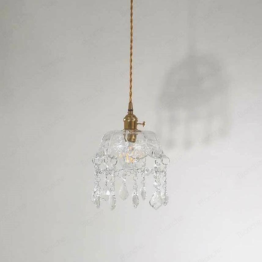 Lustre design LED en verre cristal style rétro - vue 4 sur 5