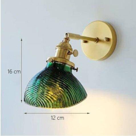 Suspension rétro LED avec abat-jour en verre rétro vert Yuja - vue 6 sur 7