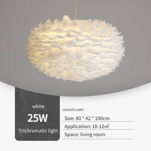 Suspension ovale LED en plumes Fairy - vue 6 sur 9