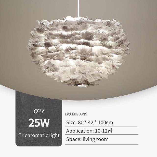 Suspension ovale LED en plumes Fairy - vue 7 sur 9