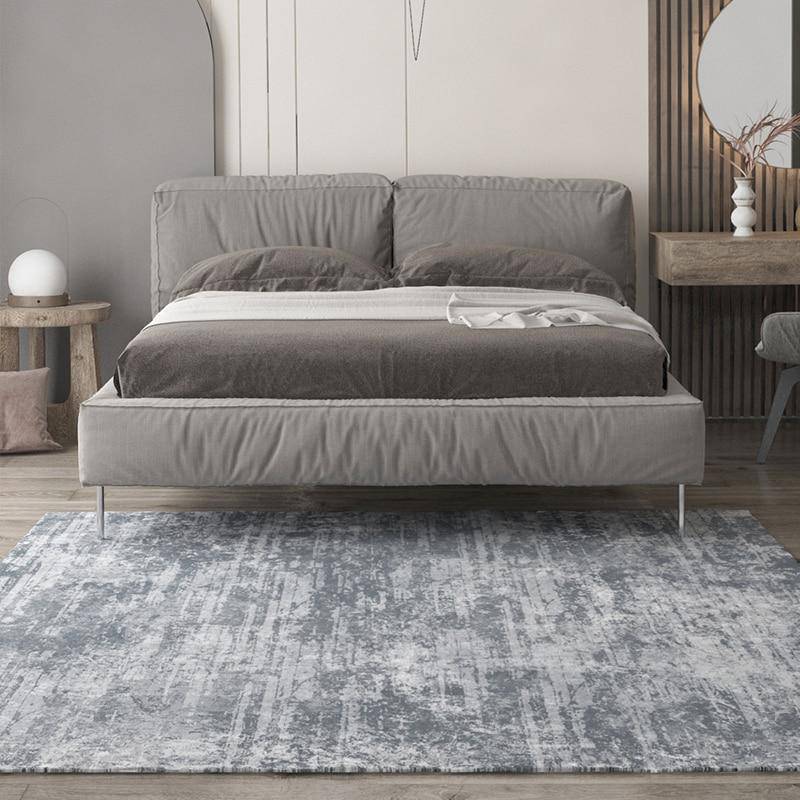 Tapis rectangle gris foncé style shaggy