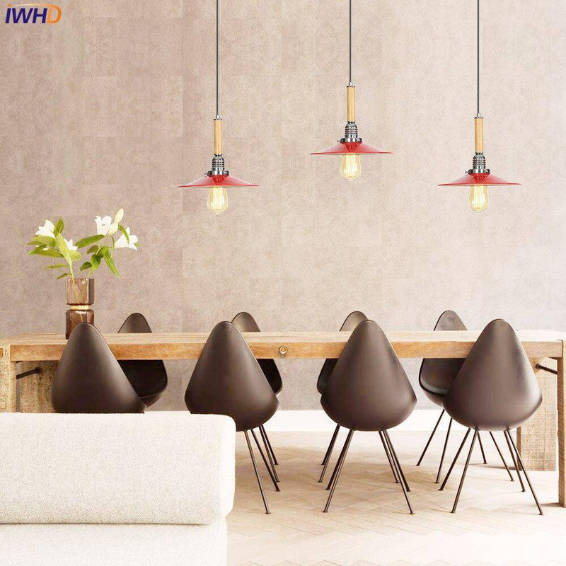 Suspension vintage LED en métal avec abat-jour style rétro