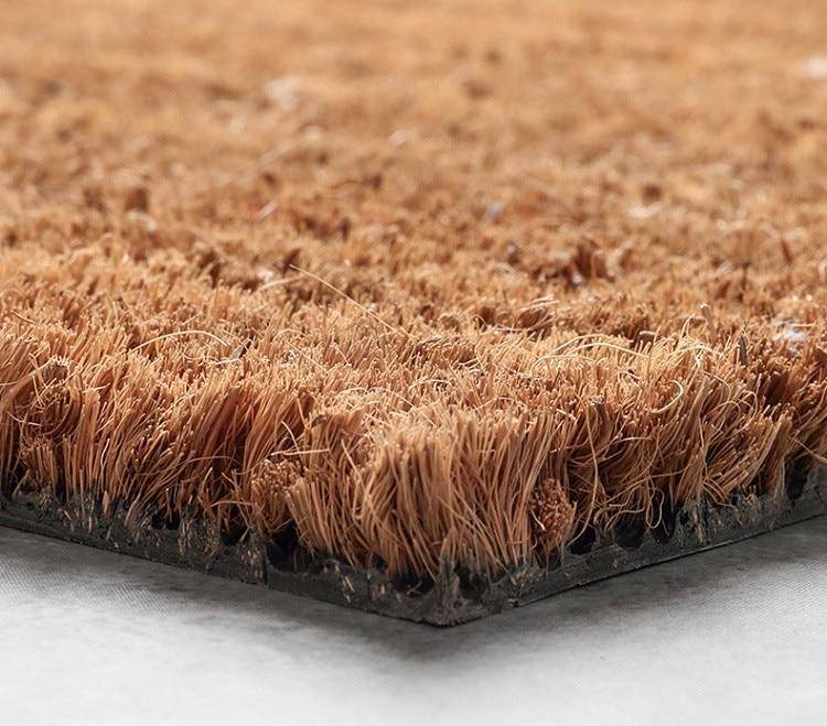Paillasson rectangle en fibres naturelles marrons Mat