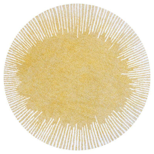 Tapis rond moderne jaune style Light Luxury
