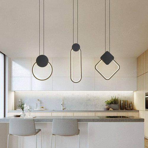 Suspension design LED avec cercle lumineux Lofty - vue 3 sur 7