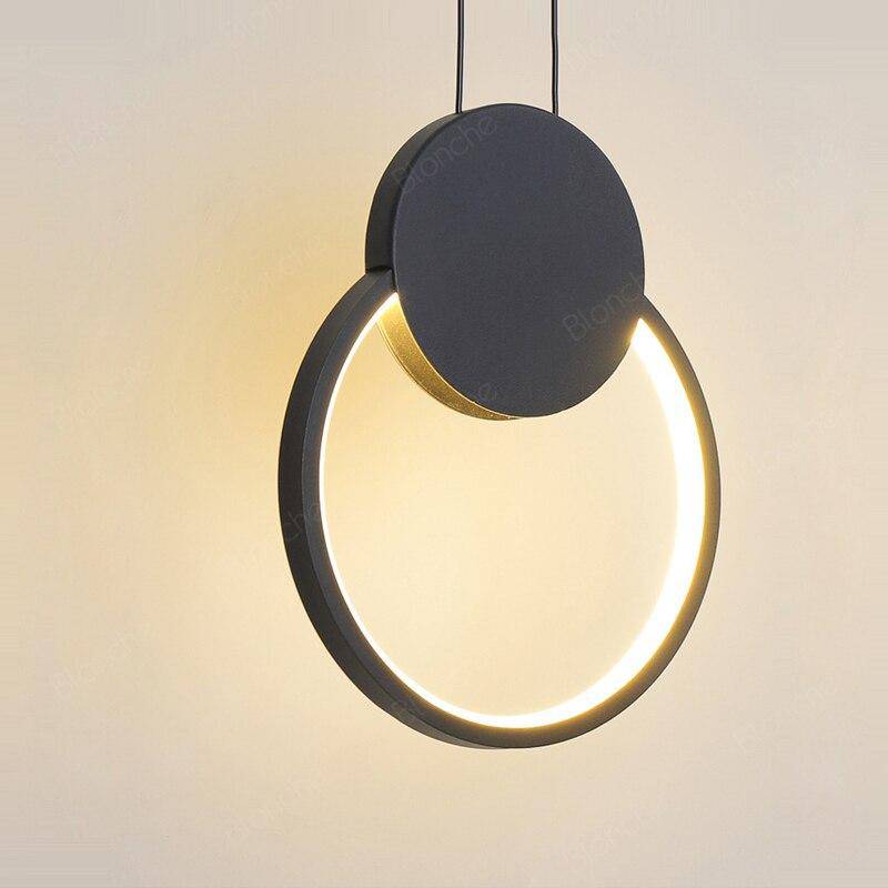 Suspension design LED avec cercle lumineux Lofty - vue 3 sur 7
