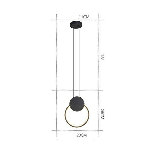 Suspension design LED avec cercle lumineux Lofty - vue 6 sur 7