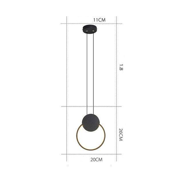Suspension design LED avec cercle lumineux Lofty - vue 5 sur 7