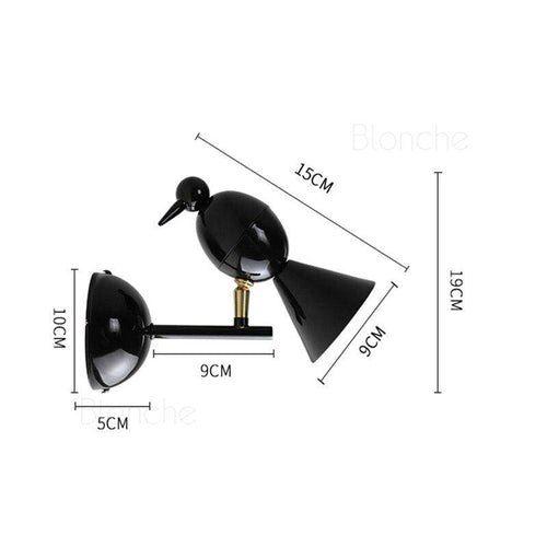 Applique murale moderne LED en forme d'oiseau géométrique