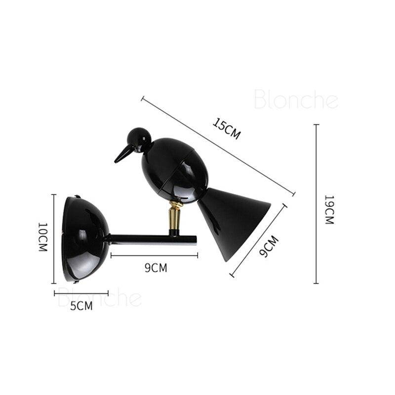 Applique murale moderne LED en forme d'oiseau géométrique
