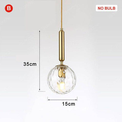 Suspension design LED avec tube en acier et sphère en verre Luxury
