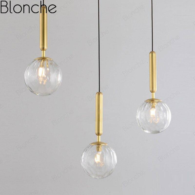 Suspension design LED dorée avec boule en verre Loft