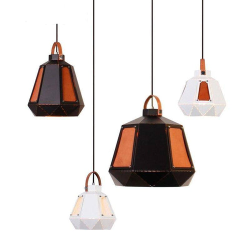 Suspension géométrique LED en métal fumé Light