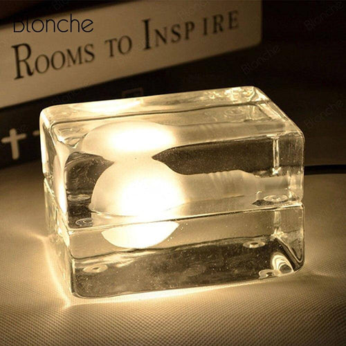 Lampe à poser moderne LED en cube transparent Creative - vue 4 sur 4