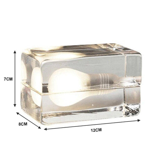 Lampe à poser moderne LED en cube transparent Creative - vue 3 sur 4