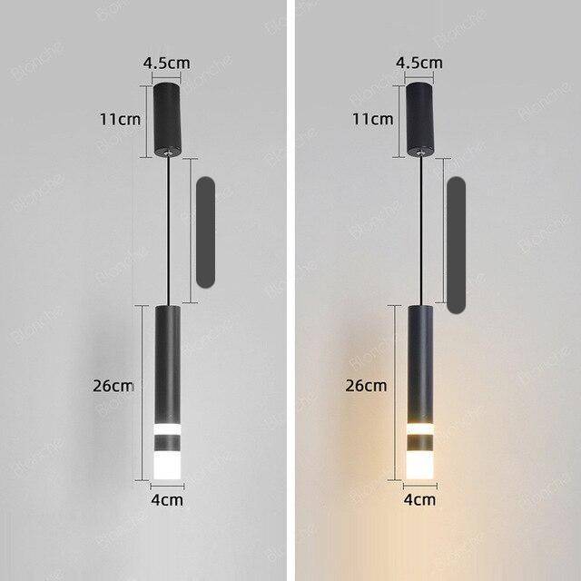 Suspension cylindrique design LED en metal noir Loft - vue 6 sur 8