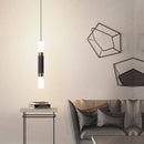 Suspension cylindrique design LED en metal noir Loft