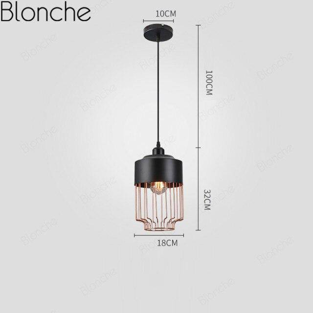 Suspension rétro à LED avec cage en métal America - vue 7 sur 9
