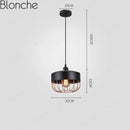Suspension rétro à LED avec cage en métal America