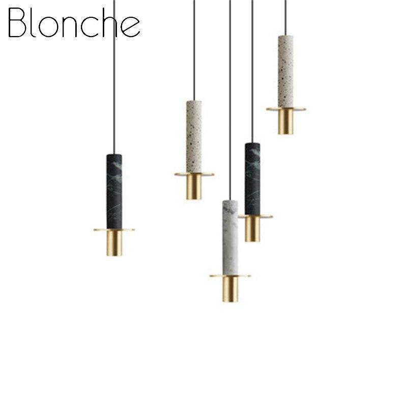 Suspension design à LED en ciment terrazzo style Luxury - vue 6 sur 8