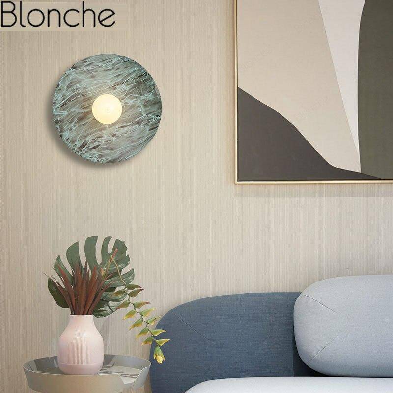 Applique murale design LED avec disque métal coloré Nordic