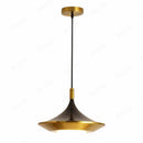 Suspension moderne LED avec abat-jour triangulaire arrondi doré
