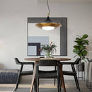 Suspension moderne LED avec abat-jour triangulaire arrondi doré