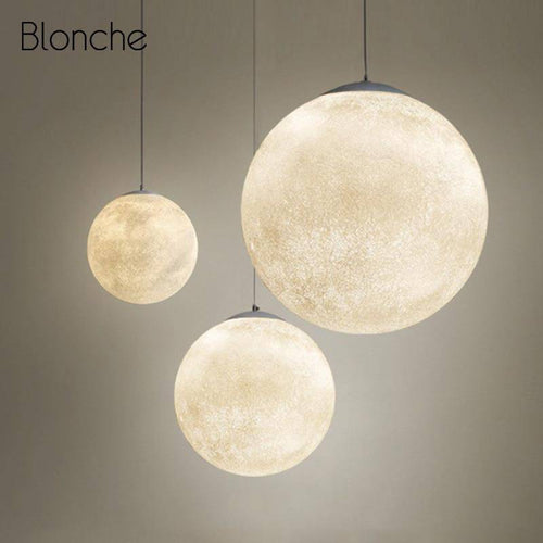 Suspension design LED en boule style Moon - vue 3 sur 6