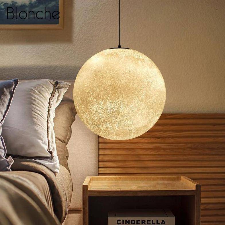 Suspension design LED en boule style Moon - vue 4 sur 6