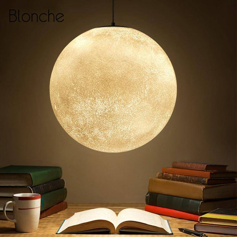 Suspension design LED en boule style Moon - vue 3 sur 6