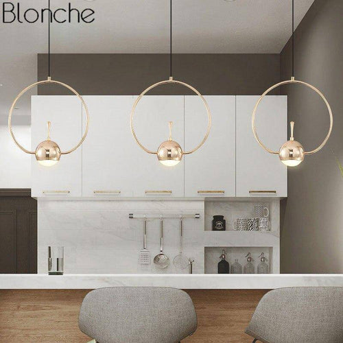Suspension design LED en métal arrondie Loft - vue 4 sur 8