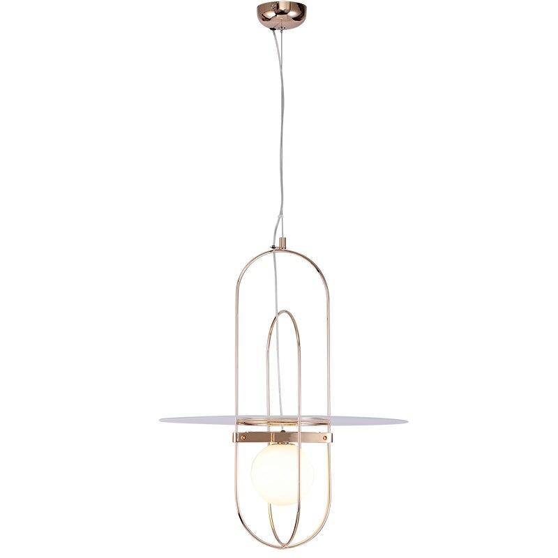 Suspension design LED avec anneaux en métal et verre Nordic - vue 6 sur 7