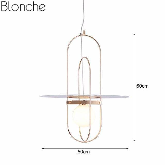 Suspension design LED avec anneaux en métal et verre Nordic