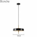 Suspension design LED arrondie en métal coloré style industriel