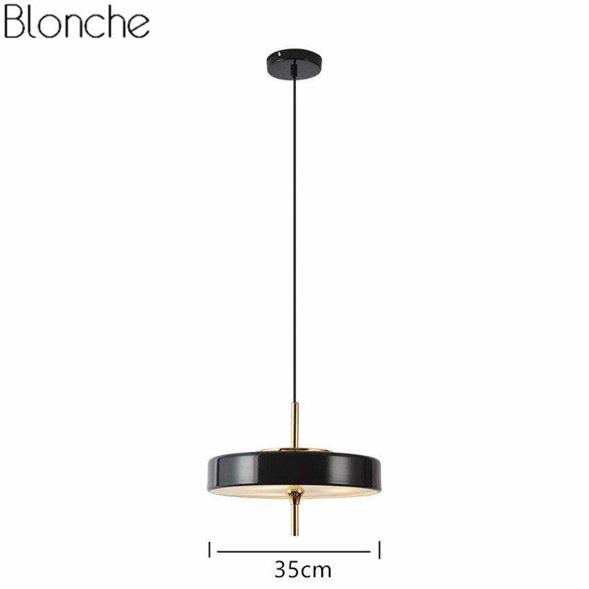 Suspension design LED arrondie en métal coloré style industriel - vue 4 sur 7