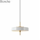 Suspension design LED arrondie en métal coloré style industriel