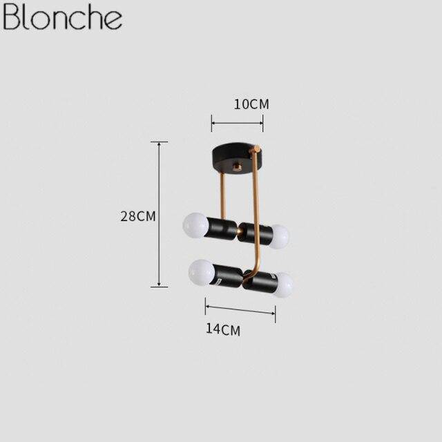 Suspension moderne à LED en métal noir et branches rétro - vue 5 sur 5