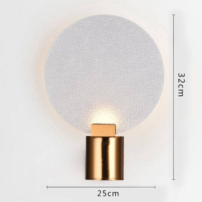 Applique murale design LED en métal avec disque en verre Sconce