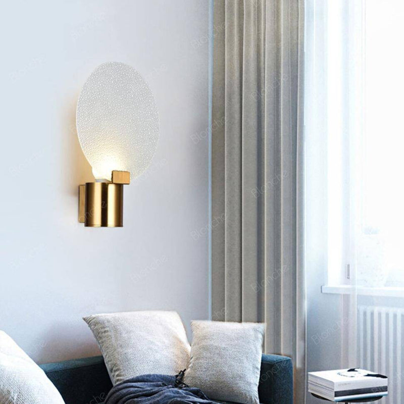 Applique murale design LED en métal avec disque en verre Sconce