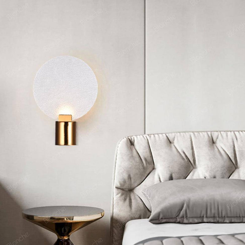 Applique murale design LED en métal avec disque en verre Sconce