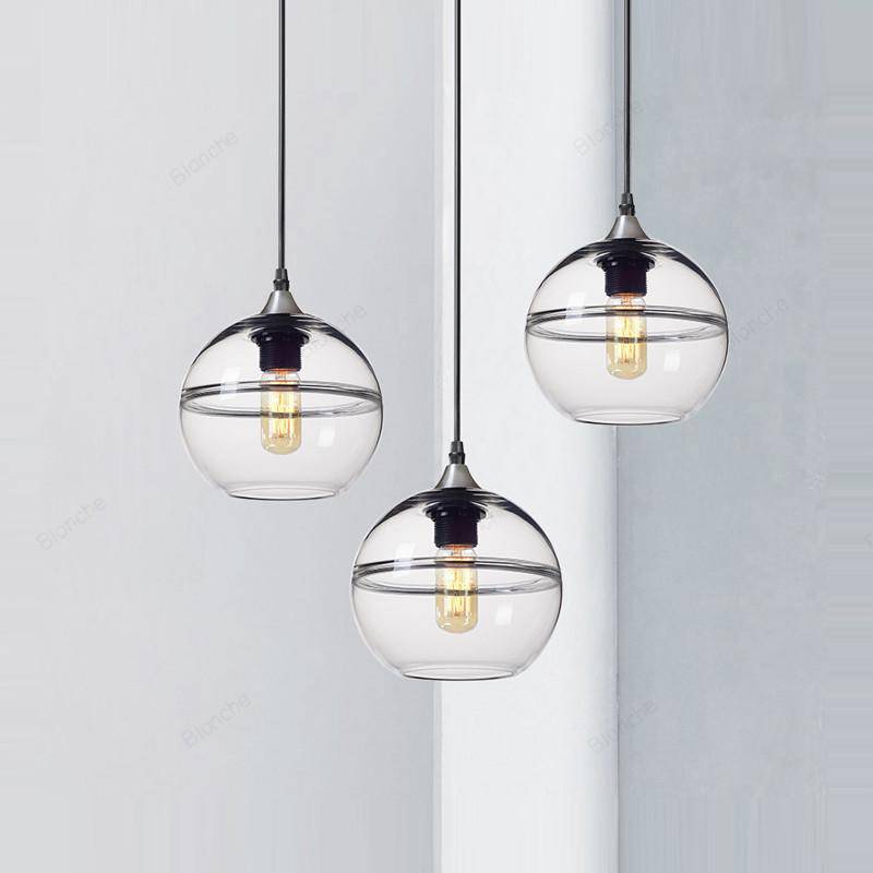Suspension design LED en boule de verre style Hang - vue 6 sur 9