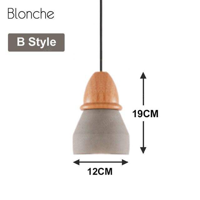 Suspension design LED en ciment et bois style Loft Decor - vue 9 sur 10